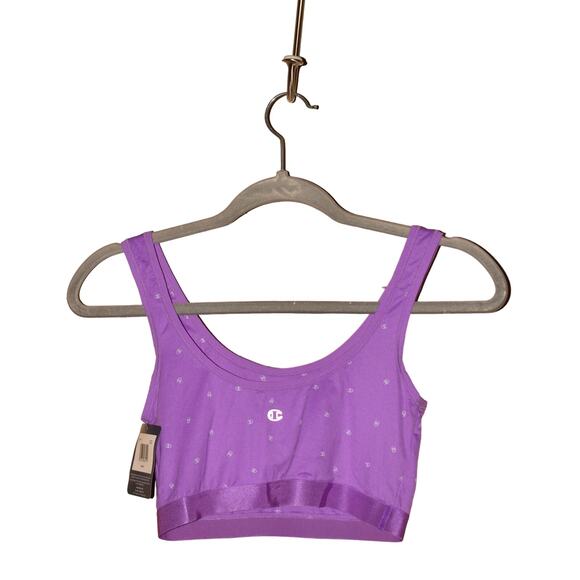 CHAMPION NEW $22‎ Active Brights Bralette C Logo Purple Medium - Picture 2 of 3